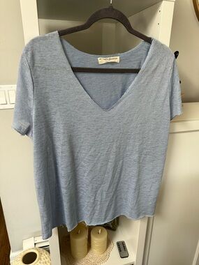 Project Social T Light Blue V-Neck Short Sleeve Tee